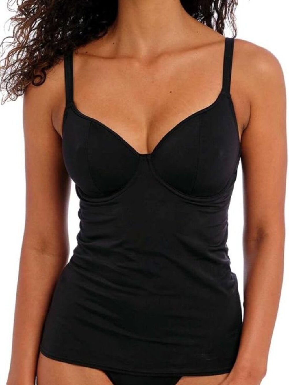 ✨Freya Jewel Cove Underwire Plunge Tankini Top Black 34G NWT Bra Sized Swimwear